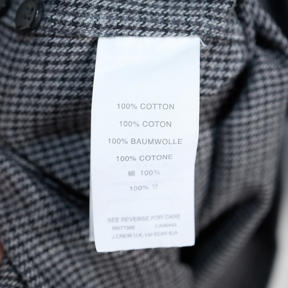 J. Crew Slim Fit Button Down Long Sleeve Shirt Mens Size S Grey Plaid - Picture 7 of 8